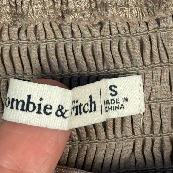 Abercrombie & Fitch Women Long sleeve Y2K BabyDoll Crop Top Sz S Smocked Evening - Picture 7 of 14